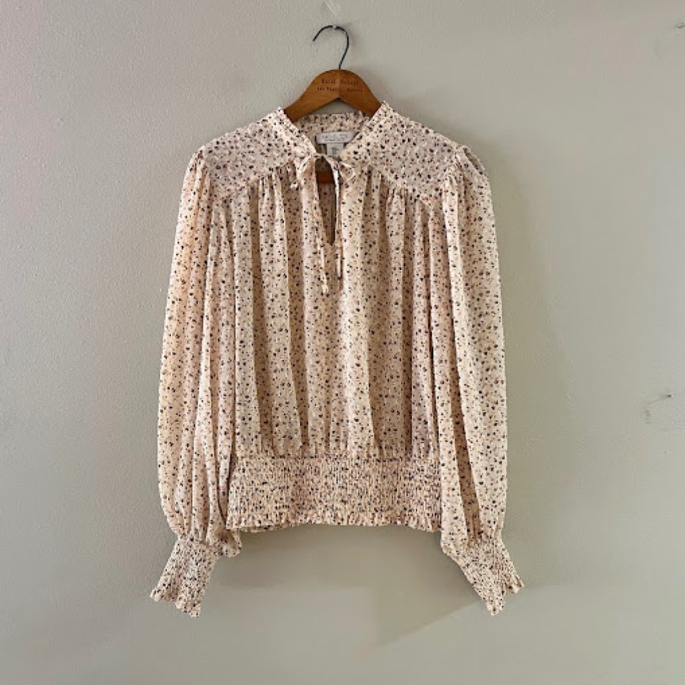 Rachel Zoe Floral Balloon Sleeve Blouse, Sz M, EUC